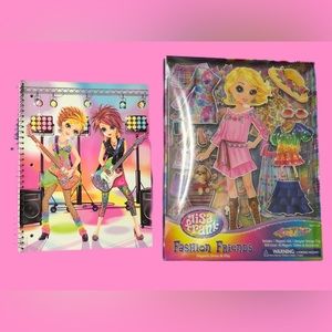 Lisa Frank Spiral Notebook & Magnetic Dress and Play Doll